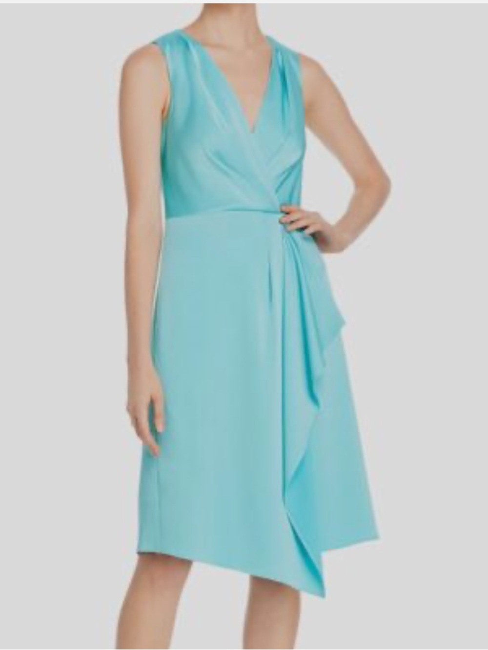 NWT Kobi Halperin Limore Dress Blue Faux Wrap Midi Dress Size 10 $548